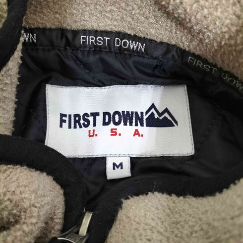 ファーストダウン FIRST DOWN ロゴ刺繍 裏キルティング フリースジャケット メンズ import:M