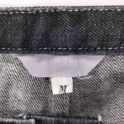 パウダー powder フロントベルト ステッチデニムパンツ レディース M