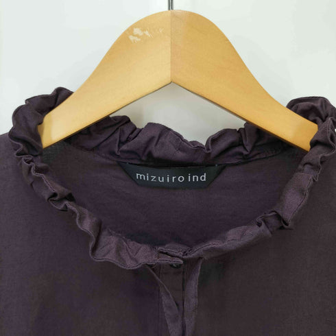 ミズイロインド mizuiro ind gather neck shirt コットン ギャザー ネック シャツ レディース