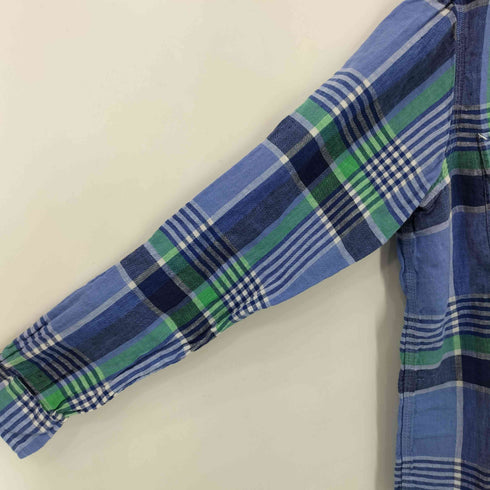 ポロラルフローレン POLO RALPH LAUREN リネン ネコ目ボタン チェック L/S シャツ メンズ import:M