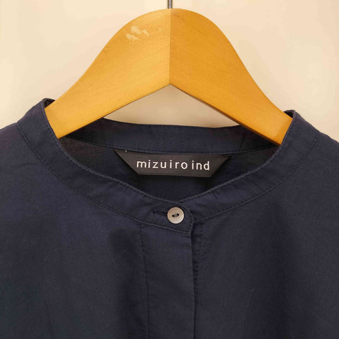 ミズイロインド mizuiro ind ピンタックパフスリーブシャツ レディース