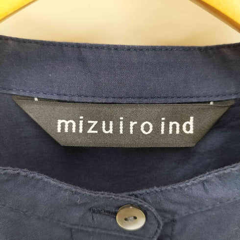 ミズイロインド mizuiro ind ピンタックパフスリーブシャツ レディース