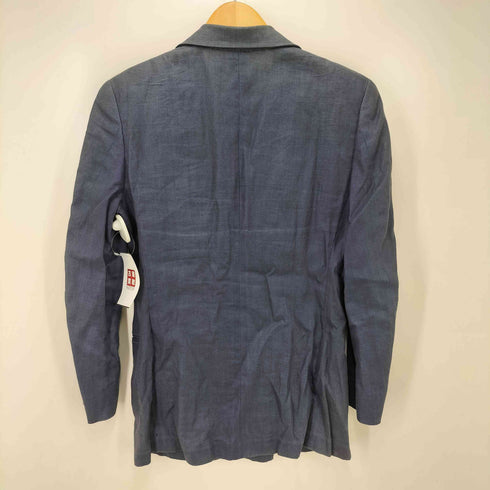 ラルフローレン RALPH LAUREN 80S 金釦 紺ブレ リネン ダブルブレスト テーラードジャケット レディース 9