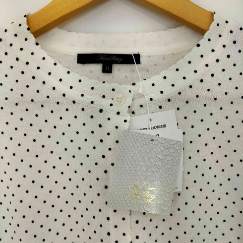 カリアング KariAng コットンカシミヤ 水玉 ドット クルーネックカーディガン レディース JPN:M