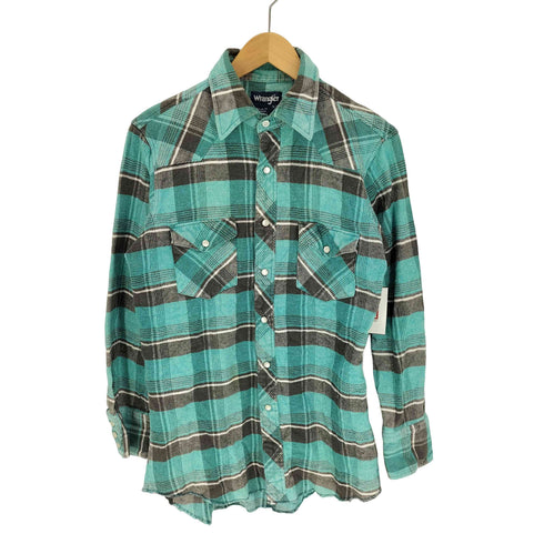 ラングラー Wrangler 90S 襟芯 チェック柄 ウエスタンシャツ メンズ import:XL