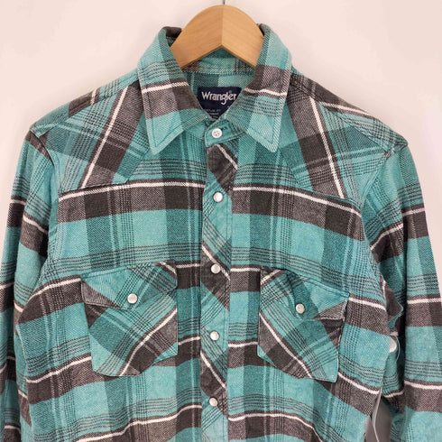 ラングラー Wrangler 90S 襟芯 チェック柄 ウエスタンシャツ メンズ import:XL