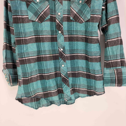 ラングラー Wrangler 90S 襟芯 チェック柄 ウエスタンシャツ メンズ import:XL