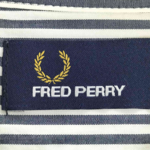 フレッドペリー FRED PERRY ロゴ刺繍 ユニオンジャック切替 ストライプ シャツ メンズ import:M