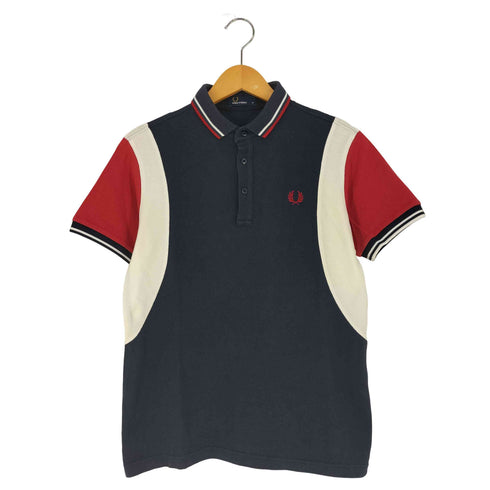 フレッドペリー FRED PERRY ロゴ刺繍 切替 鹿の子 ポロシャツ メンズ import:M