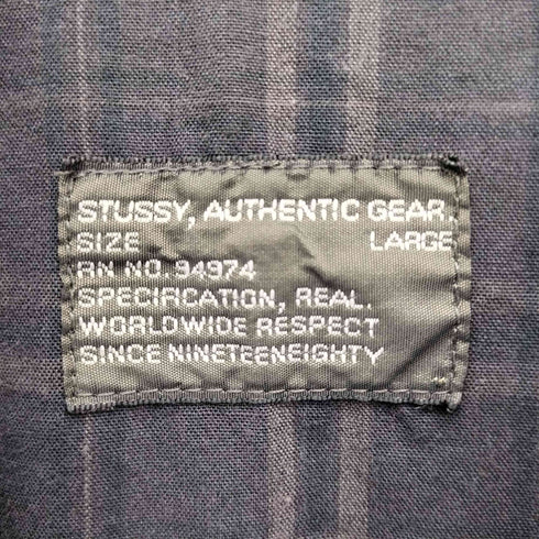 ステューシー Stussy AUTHENTIC GEAR チェック柄 オーバーオール ジャンプスーツ メンズ L