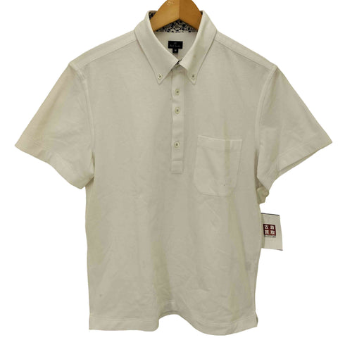 ピーエスポールスミス PS Paul Smith 襟裏花柄 ボタンダウン S/S ポロシャツ メンズ import:M