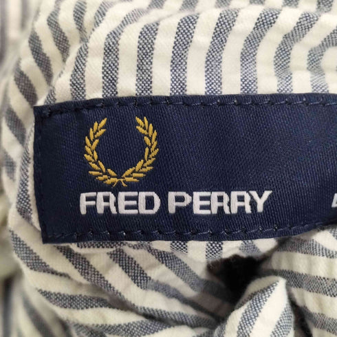 フレッドペリー FRED PERRY ロゴ刺繍 ギンガムチェック ストライプ リバーシブル 2B テーラードジャケット メンズ import:L