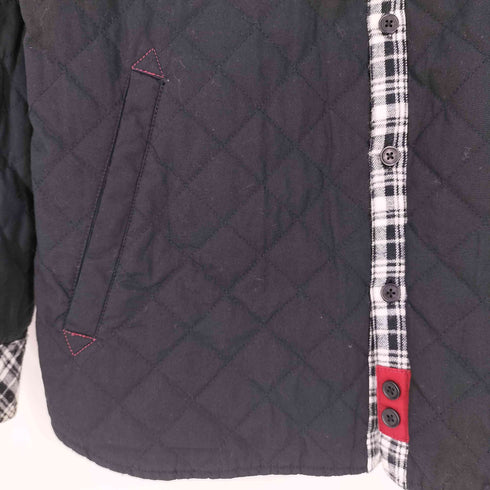 フレッドペリー FRED PERRY ロゴ刺繍 チェック キルティング リバーシブル シャツジャケット メンズ import:L