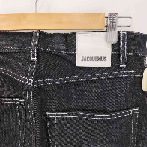 ジャックムス JACQUEMUS LA MONTAGNE 21AW ナイロン 切替 ブラックデニム メンズ 28