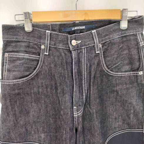 ジャックムス JACQUEMUS LA MONTAGNE 21AW ナイロン 切替 ブラックデニム メンズ 28