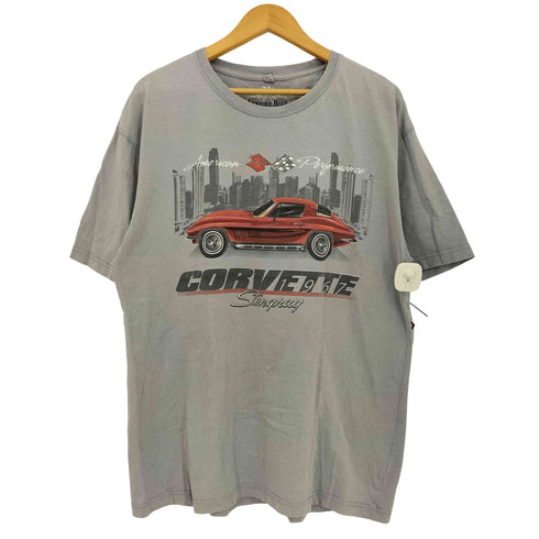 NEWPORT BLUE アメ車 プリント クルーネックTシャツ メンズ JPN:XL
