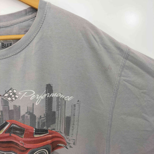 NEWPORT BLUE アメ車 プリント クルーネックTシャツ メンズ JPN:XL