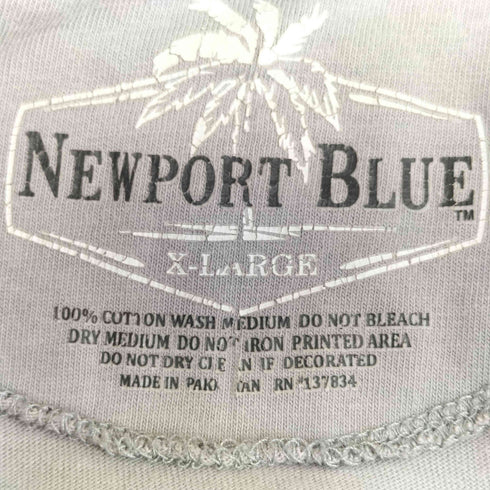 NEWPORT BLUE アメ車 プリント クルーネックTシャツ メンズ JPN:XL