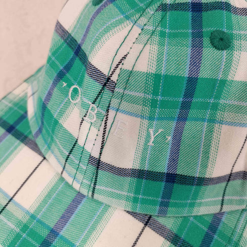 オベイ OBEY チェック柄ストラップバックキャップ メンズ