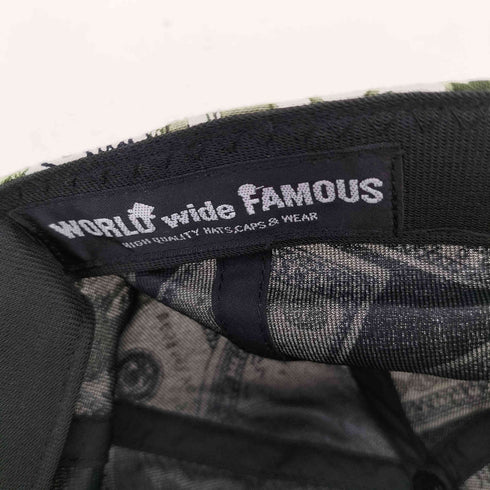 ワールドワイドフェイマス WORLD WIDE FAMOUS ドル柄6パネルキャップ メンズ