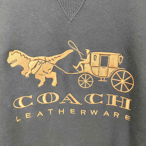 コーチ COACH ロゴ刺繍 Vガゼット リブ スウェット レディース import:M