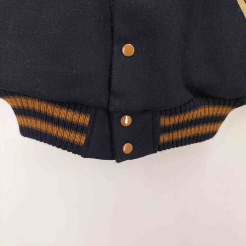 CALIF レザー切替 ロゴ刺繍 ウール スタジャン メンズ import:S