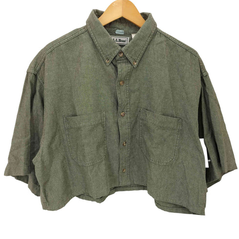 エルエルビーン L.L.Bean リメイク クロップド ボタンダウン S/S ダンガリーシャツ メンズ import:L