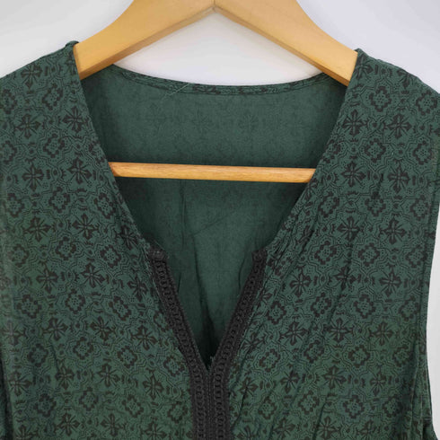 グリーンレーベルリラクシング GREEN LABEL RELAXING CFC INDIA パネル プリント ワンピース レディース