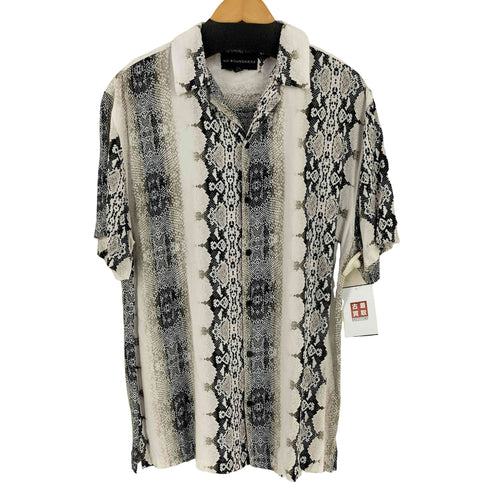 パイソン柄 レーヨン 開襟シャツ メンズ import:M