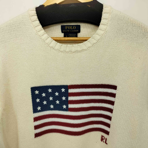 ポロラルフローレン POLO RALPH LAUREN USA製 アイコニックフラッグセーター メンズ L