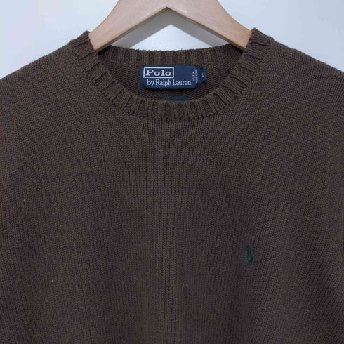 ポロバイラルフローレン Polo by RALPH LAUREN ワンポイントポニー刺繍コットンクルーネックニット メンズ L