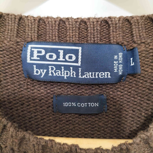 ポロバイラルフローレン Polo by RALPH LAUREN ワンポイントポニー刺繍コットンクルーネックニット メンズ L