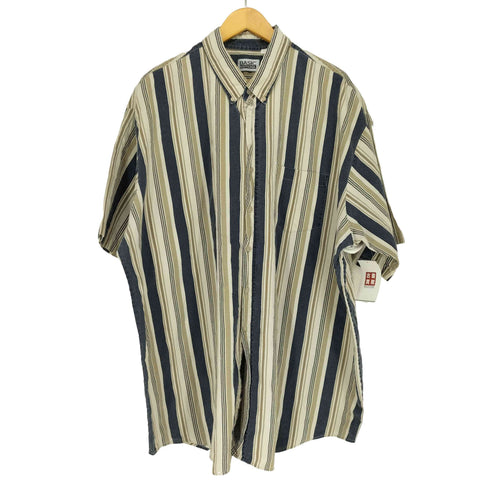 ベーシックエディションズ BASIC EDITIONS 90S ストライプ オックスフォード S/S シャツ ビッグサイズ メンズ 2XL