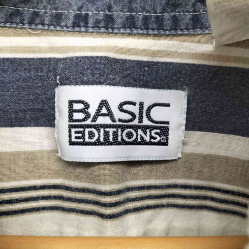 ベーシックエディションズ BASIC EDITIONS 90S ストライプ オックスフォード S/S シャツ ビッグサイズ メンズ 2XL