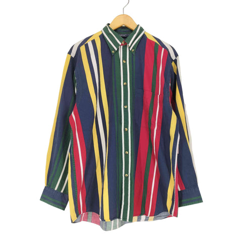 ノーティカ NAUTICA 90s マルチカラーストライプオックスフォードシャツ メンズ JPN:M