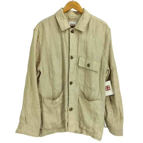 ザラ ZARA リネン カバーオールジャケット メンズ import:M