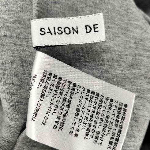 SAISON DE PAPILON フリルとパールスリーブポンチ素材ワンピース レディース