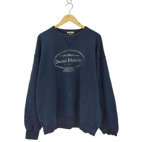 Boat House クルーネックスウェットプルオーバー エルボーパッチ 前V メンズ JPN:3