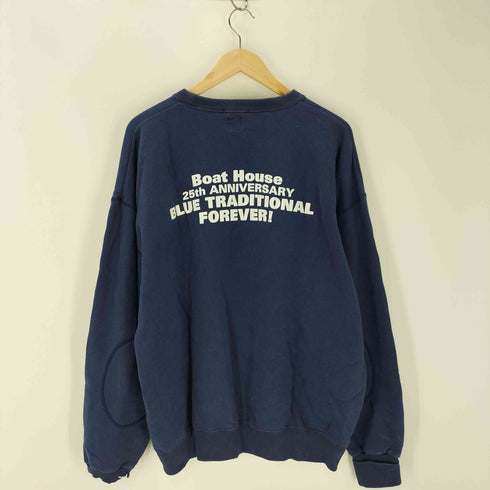 Boat House クルーネックスウェットプルオーバー エルボーパッチ 前V メンズ JPN:3