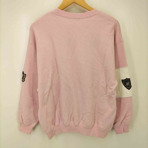 クレージュ courreges バイカラー ビジュー エムブレム 刺繍 クルーネック スウェット レディース 9R