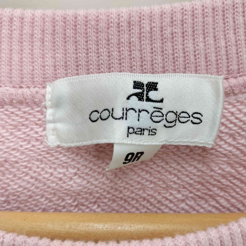クレージュ courreges バイカラー ビジュー エムブレム 刺繍 クルーネック スウェット レディース 9R