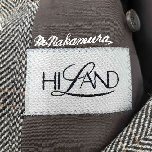 HILAND グレンチェック 2Bシングルテーラードジャケット メンズ 170