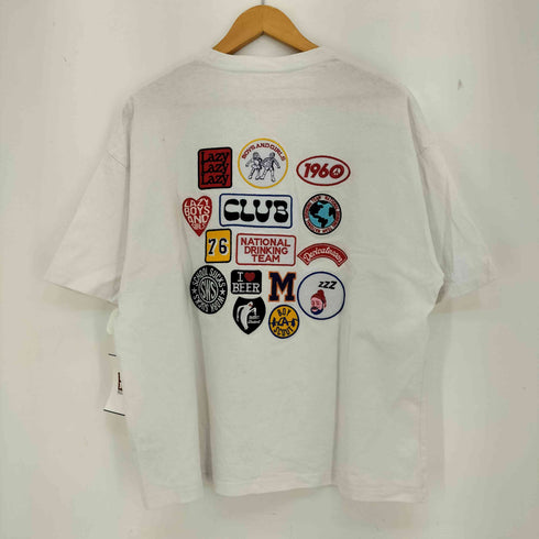 フリークスストア FREAKS STORE GROCERY AND DELICATESSEN ビッグシルエット バック刺繍 ランダムワッペンデザイン クルーネックTシャツ メンズ JPN:S