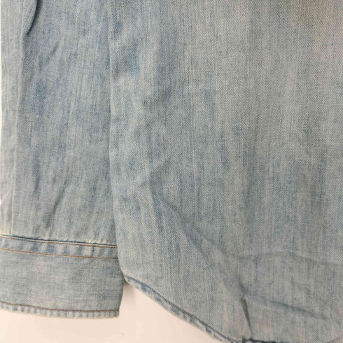 120%lino コットンリネン スナップボタン デニムシャツ メンズ