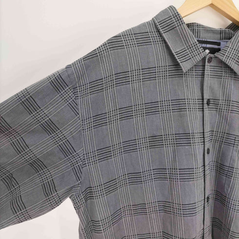 TOSCANO 80-90s シルク コットン S/S チェック シャツ ビッグサイズ メンズ import:XXL