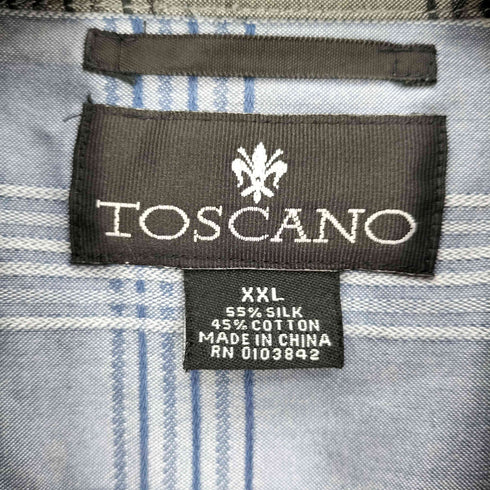 TOSCANO 80-90s シルク コットン S/S チェック シャツ ビッグサイズ メンズ import:XXL