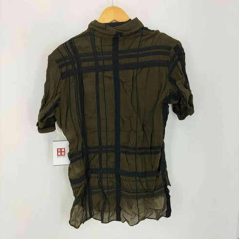 ワイズ Ys レーヨン混 ストライプ シアーシャツ S/S レディース JPN:1