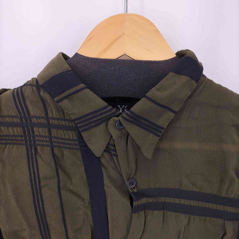 ワイズ Ys レーヨン混 ストライプ シアーシャツ S/S レディース JPN:1