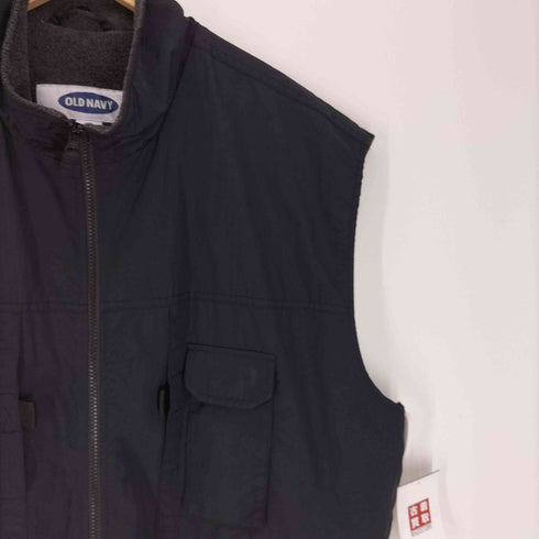 オールドネイビー OLD NAVY 90S 裏地フリース マルチポケット 裾ドーローコード ナイロン ベスト メンズ XXL