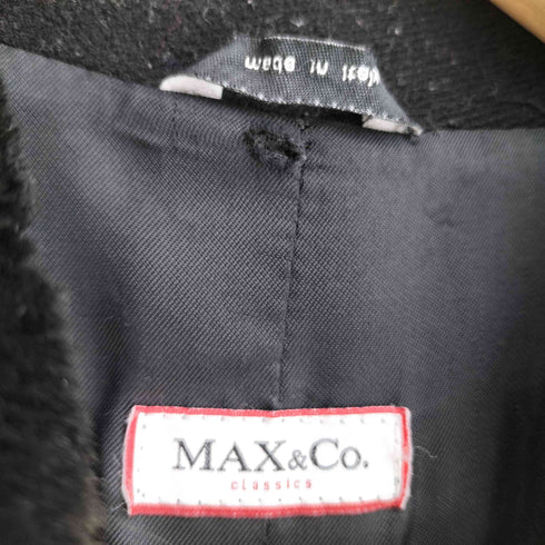 マックスアンドコー MAX & CO. 襟ファー付き カシミヤ混 ハーフコート レディース JPN:40